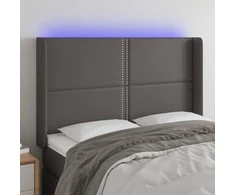 Galvūgalis su LED, pilkos spalvos, 147x16x118/128 cm
