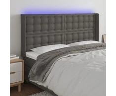 Galvūgalis su LED, pilkos spalvos, 147x16x118/128 cm