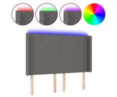 Galvūgalis su LED, pilkos spalvos, 147x16x118/128 cm