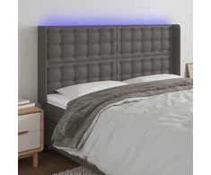 Galvūgalis su LED, pilkos spalvos, 163x16x118/128 cm