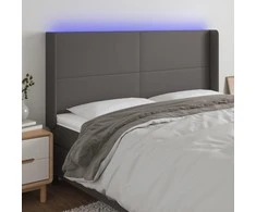 Galvūgalis su LED, pilkos spalvos, 203x16x118/128 cm