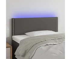 Galvūgalis su LED, pilkos spalvos, 80x5x78/88cm, dirbtinė oda