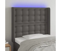 Galvūgalis su LED, pilkos spalvos, 93x16x118/128 cm