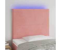 Galvūgalis su LED, rožinės spalvos, 100x5x118/128cm, aksomas