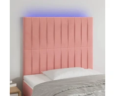 Galvūgalis su LED, rožinės spalvos, 100x5x118/128cm, aksomas