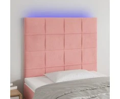 Galvūgalis su LED, rožinės spalvos, 100x5x118/128cm, aksomas