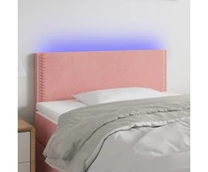 Galvūgalis su LED, rožinės spalvos, 100x5x78/88 cm, aksomas