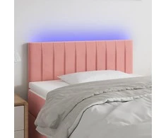 Galvūgalis su LED, rožinės spalvos, 100x5x78/88 cm, aksomas