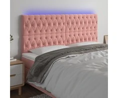 Galvūgalis su LED, rožinės spalvos, 100x7x118/128cm, aksomas