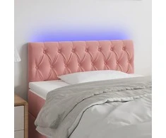 Galvūgalis su LED, rožinės spalvos, 100x7x78/88cm, aksomas