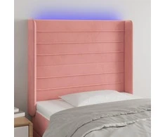 Galvūgalis su LED, rožinės spalvos, 103x16x118/128cm, aksomas