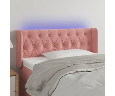 Galvūgalis su LED, rožinės spalvos, 103x16x78/88cm, aksomas