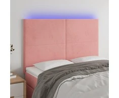 Galvūgalis su LED, rožinės spalvos, 144x5x118/128cm, aksomas