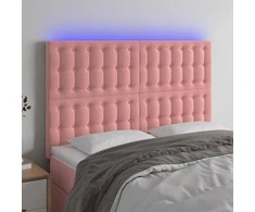 Galvūgalis su LED, rožinės spalvos, 144x5x118/128cm, aksomas