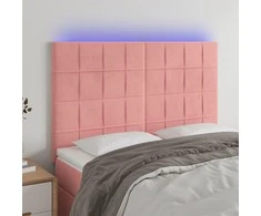 Galvūgalis su LED, rožinės spalvos, 144x5x118/128cm, aksomas