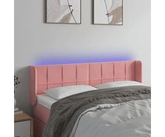 Galvūgalis su LED, rožinės spalvos, 147x16x78/88cm, aksomas