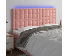 Galvūgalis su LED, rožinės spalvos, 160x5x118/128cm, aksomas