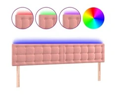 Galvūgalis su LED, rožinės spalvos, 160x5x78/88cm, aksomas