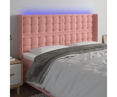 Galvūgalis su LED, rožinės spalvos, 163x16x118/128cm, aksomas