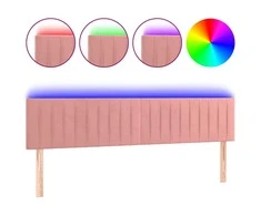 Galvūgalis su LED, rožinės spalvos, 180x5x78/88cm, aksomas