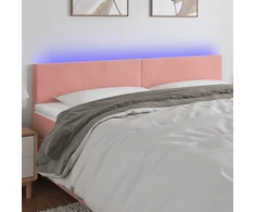Galvūgalis su LED, rožinės spalvos, 200x5x78/88cm, aksomas