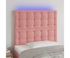 Galvūgalis su LED, rožinės spalvos, 80x5x118/128cm, aksomas