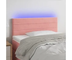 Galvūgalis su LED, rožinės spalvos, 80x5x78/88cm, aksomas