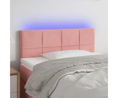Galvūgalis su LED, rožinės spalvos, 80x5x78/88cm, aksomas