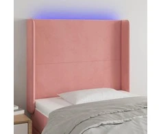 Galvūgalis su LED, rožinės spalvos, 83x16x118/128cm, aksomas