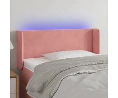 Galvūgalis su LED, rožinės spalvos, 83x16x78/88cm, aksomas