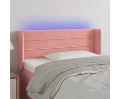 Galvūgalis su LED, rožinės spalvos, 83x16x78/88cm, aksomas