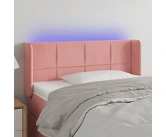 Galvūgalis su LED, rožinės spalvos, 83x16x78/88cm, aksomas