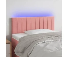 Galvūgalis su LED, rožinės spalvos, 90x5x78/88cm, aksomas