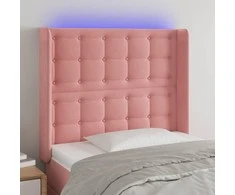Galvūgalis su LED, rožinės spalvos, 93x16x118/128cm, aksomas