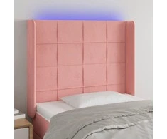 Galvūgalis su LED, rožinės spalvos, 93x16x118/128cm, aksomas