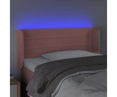 Galvūgalis su LED, rožinės spalvos, 93x16x78/88cm, aksomas