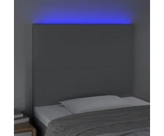 Galvūgalis su LED, šviesiai pilkas, 100x5x118/128cm, audinys