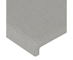 Galvūgalis su LED, šviesiai pilkas, 100x5x118/128cm, audinys