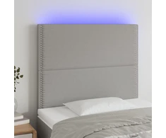 Galvūgalis su LED, šviesiai pilkas, 100x5x118/128cm, audinys