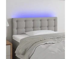 Galvūgalis su LED, šviesiai pilkas, 100x5x78/88cm, audinys
