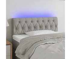 Galvūgalis su LED, šviesiai pilkas, 100x7x78/88cm, audinys