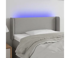 Galvūgalis su LED, šviesiai pilkas, 103x16x78/88cm, audinys