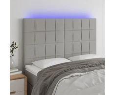 Galvūgalis su LED, šviesiai pilkas, 144x5x118/128cm, audinys