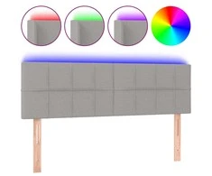 Galvūgalis su LED, šviesiai pilkas, 144x5x78/88cm, audinys