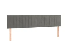 Galvūgalis su LED, šviesiai pilkas, 180x5x78/88cm, aksomas