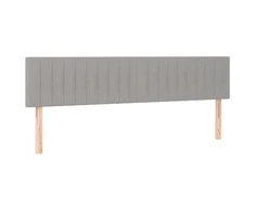 Galvūgalis su LED, šviesiai pilkas, 200x5x78/88cm, audinys