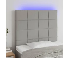 Galvūgalis su LED, šviesiai pilkas, 80x5x118/128cm, audinys