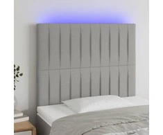 Galvūgalis su LED, šviesiai pilkas, 80x5x118/128cm, audinys