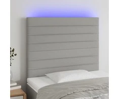 Galvūgalis su LED, šviesiai pilkas, 80x5x118/128cm, audinys