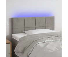 Galvūgalis su LED, šviesiai pilkas, 80x5x78/88cm, aksomas